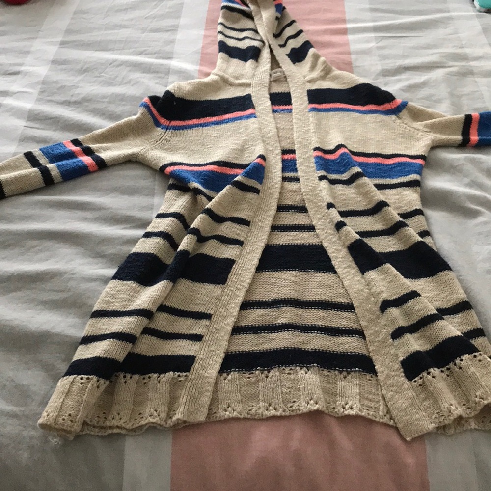 A knitted cardigan.